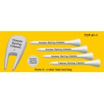 Promotional Golf Combo Pack - 4 Tees / Ball Marker / Divot Tool (2 3/4" Tee)