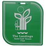 Logo Branded Loon Rectangle Plastic Bag Tag w/ 2 Curved Corners (3 9/16"x3 7/8")