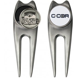 Minuteman Golf Divot Tool - (Die Struck Ball Marker) with Logo