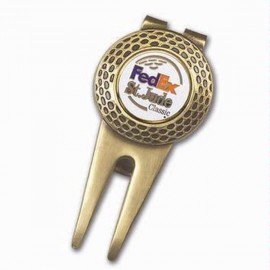 Logo Branded Repair Tool Money Clip Brass w/ ColorQuick Ball Marker  Logo Branded Repair Tool Money Clip Brass w/ ColorQuick Ball Marker