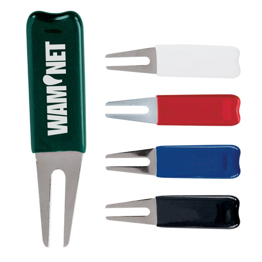 Custom Branded Metal Bent Fork Divot Repair Tool Rubber Coated Custom Branded Metal Bent Fork Divot Repair Tool Rubber Coated