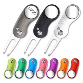 Foldable Metal Golf Divot Tool with Custom Ball Marker with Logo  Foldable Metal Golf Divot Tool with Custom Ball Marker with Logo