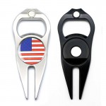 Personalized Zinc Alloy Golf Divot Tool with Bottle Opener