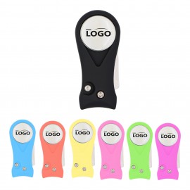 Personalized Foldable Golf Divot Tool with Pop-up Button & Magnetic Ball Marker