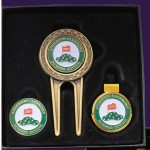 Dimpled Divot Tool W/ Marker Caddy & Extra Ball Marker Gift Set with Logo