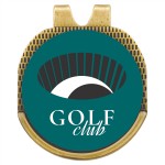 1" x 1.25" - Gold Hat Clip and Ball Marker with Logo