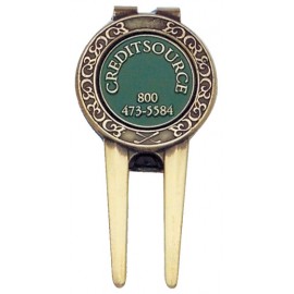 Divot Tool w/ Magnetic Ball Marker & Belt Clip with Logo  Divot Tool w/ Magnetic Ball Marker & Belt Clip with Logo