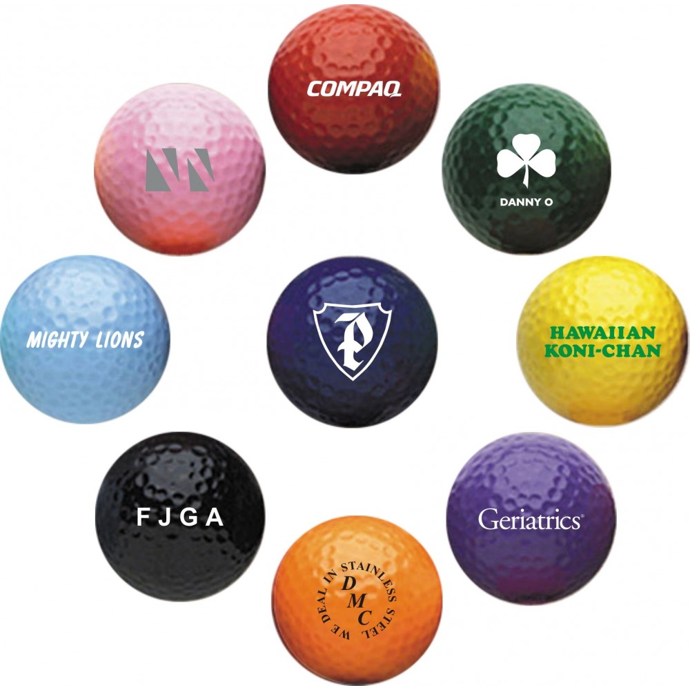 Colored Golf Ball Logo Printed