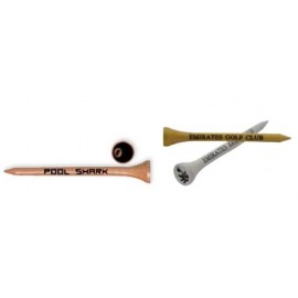 Pride Premium Wood Golf Tees 3  " - 1 Color Shank & Cup Imprint with Logo