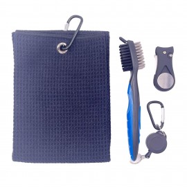 Golf Towel Clean Brush and Divot Repair Tool Set with Logo  Golf Towel Clean Brush and Divot Repair Tool Set with Logo