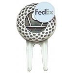 Golf Ball Design Divot Tool w/ Ball Marker with Logo