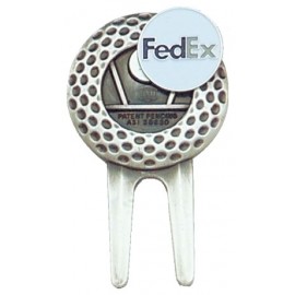 Golf Ball Design Divot Tool w/ Ball Marker with Logo