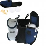 Neoprene Golf Accessory Storage Bag with Golf Balls and Tees with Logo