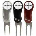 metal Collapsible Divot Tool w/ Dome or Die Struck removable Ball Marker Logo Printed