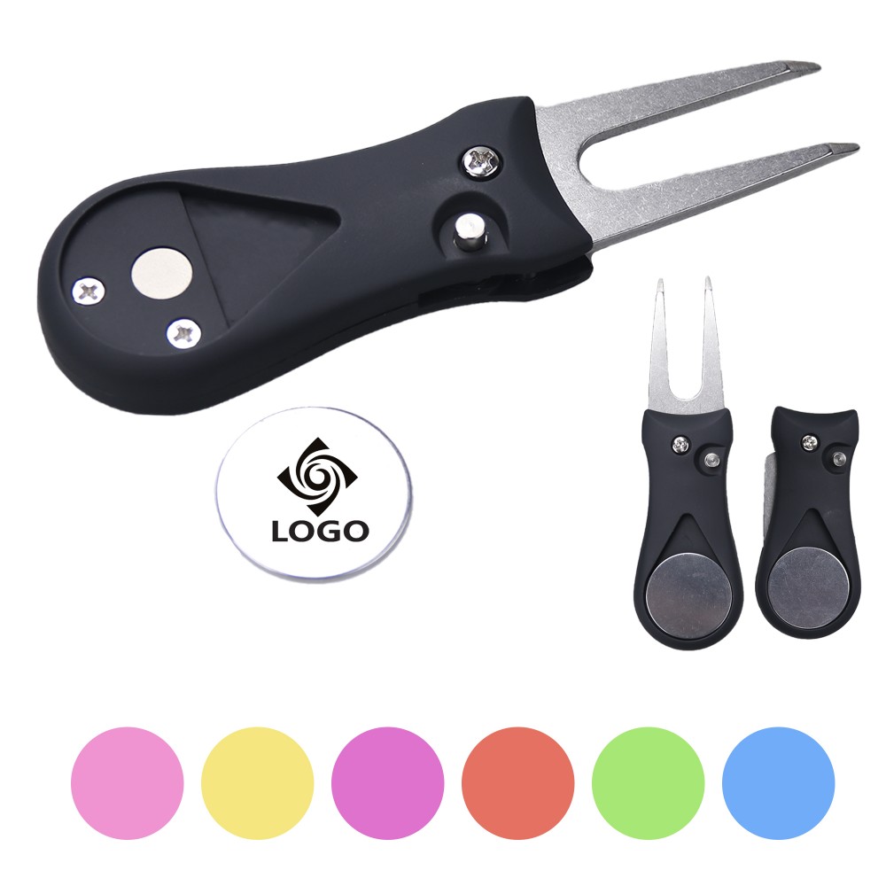 Foldable Golf Divot Tool Ball Marker with Logo
