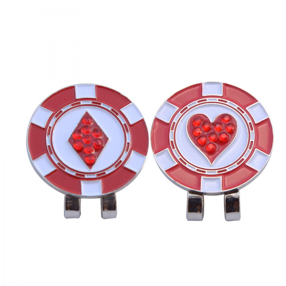 Customized Golf Accessories Golf Marks Ball Markers with Removable Magnetic Clip Rhinestone Hat Clip