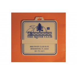 Square 3-9/16" Plastic Bag Tag with Logo