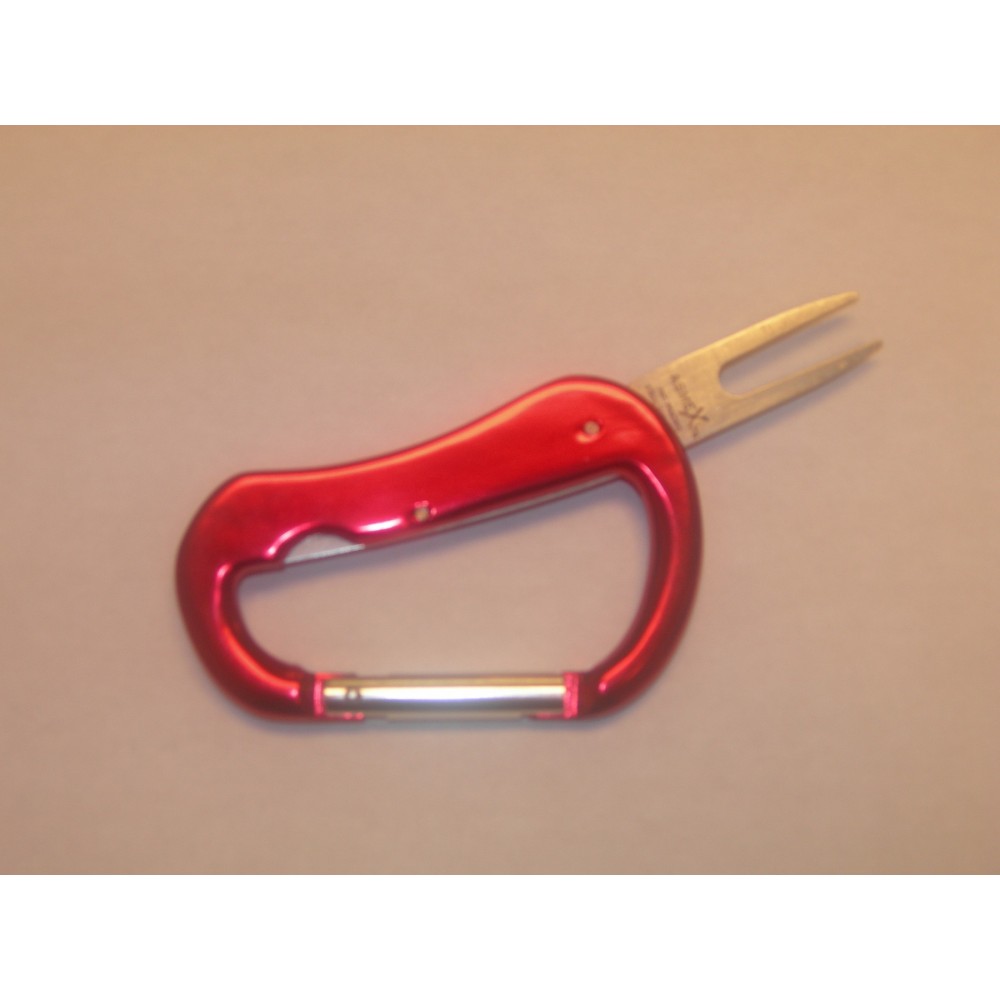 Carabiner Key Chain with Retractable Divot Repair Tool- Blank Logo Printed Carabiner Key Chain with Retractable Divot Repair Tool- Blank Logo Printed