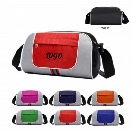 Logo Branded Oxford Cloth Travel Duffle Bag w/ Detachable Shoulder Strap