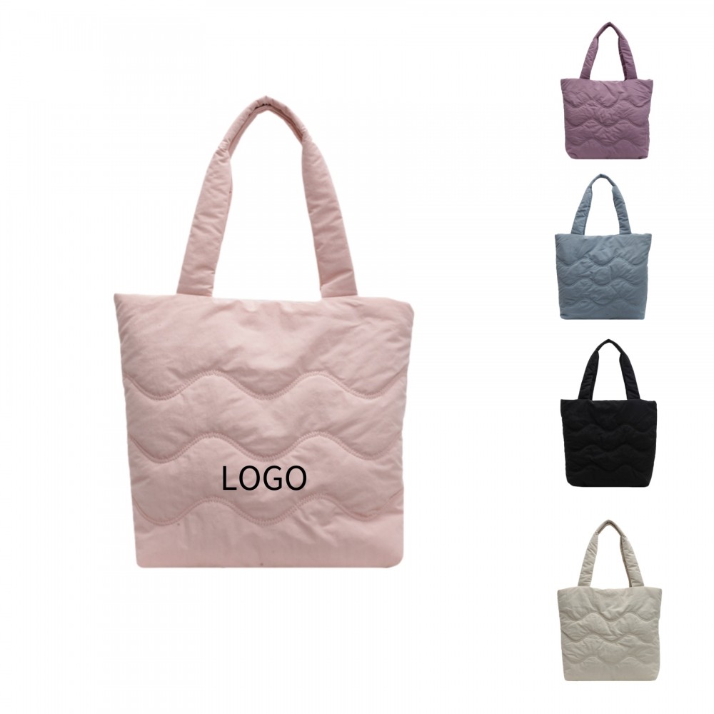 Puffer Tote Bag with Logo