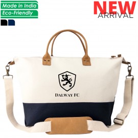 Custom Weekender Premium Canvas Travel Duffel Bag Leather Accent Gift Promo Swag 16 oz Black (20x14x10)  Custom Weekender Premium Canvas Travel Duffel Bag Leather Accent Gift Promo Swag 16 oz Black (20x14x10)