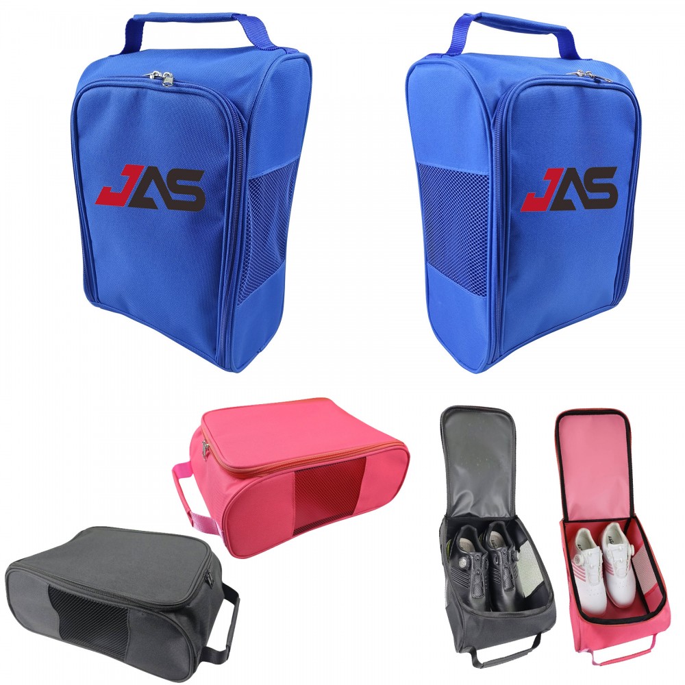 Spacious Rectangular Polyester Golf Shoe Carry Bag with Logo Spacious Rectangular Polyester Golf Shoe Carry Bag with Logo