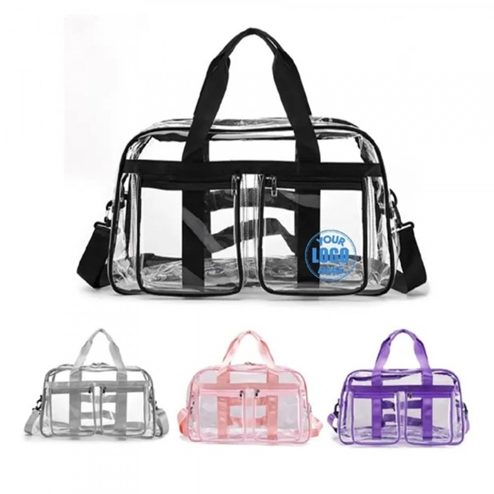 Logo Branded Large Clear Tote for Gym Transparent Bags Logo Branded Large Clear Tote for Gym Transparent Bags