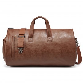 Shoulder Strap Handles Multipurpose PU Duffel Bag For Storage And Travel with Logo