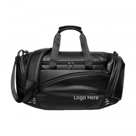 Leather-Like Duffel Bag with Logo  Leather-Like Duffel Bag with Logo