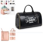 Compartment Garment Bag for Business Trip PU Leather Carry On Bag with Logo