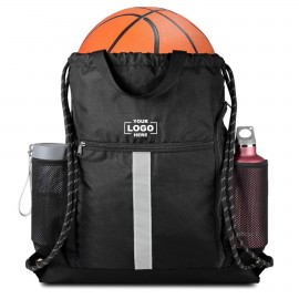 Drawstring Backpack Sports Gym Bag with Logo