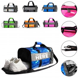 Personalized Laser PU Leather Duffel Gym Bag