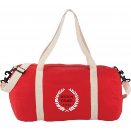 Overnight Cotton Canvas Duffel Bag with Logo