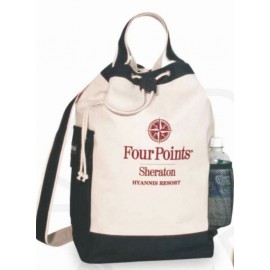 Canvas Travel Duffel Bag Shoulder Bag Drawstring Backpack Gift Promo Swag 12 oz Black (18x19x8) with Logo  Canvas Travel Duffel Bag Shoulder Bag Drawstring Backpack Gift Promo Swag 12 oz Black (18x19x8) with Logo