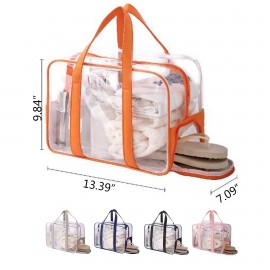 Personalized Clear Duffel Bag with Shoes Compartment  Personalized Clear Duffel Bag with Shoes Compartment