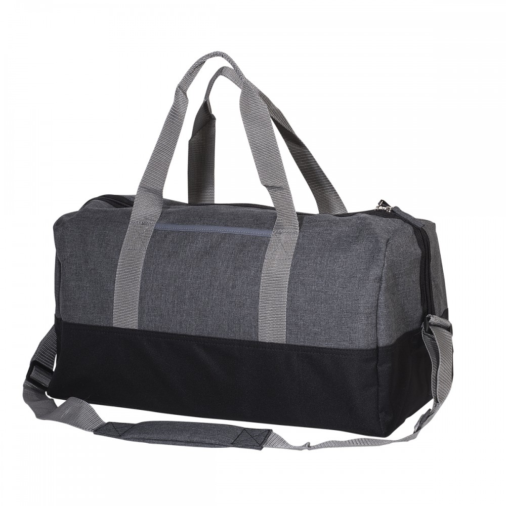 Two Tone Heathered Duffel Bag Custom Imprinted Two Tone Heathered Duffel Bag Custom Imprinted