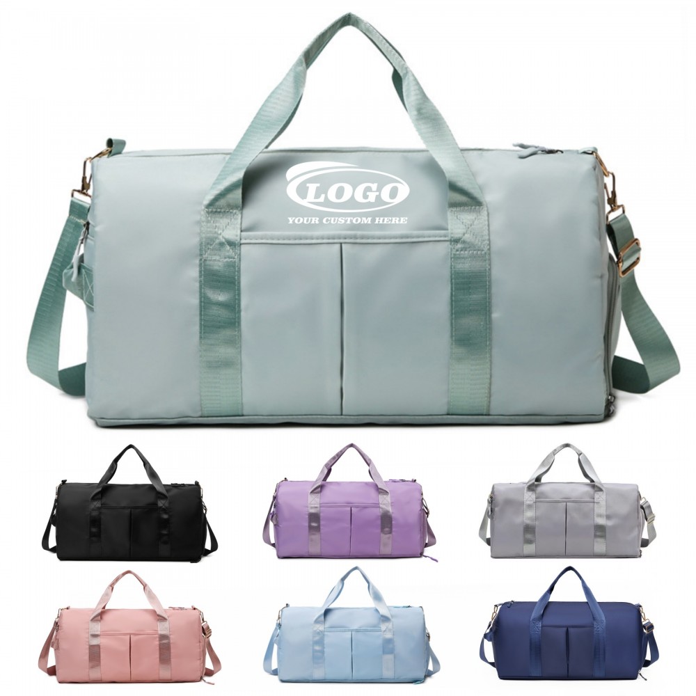 Dry And Wet Separation Travel Duffel Bag with Shoes Compartment with Logo