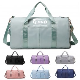 Dry And Wet Separation Travel Duffel Bag with Shoes Compartment with Logo