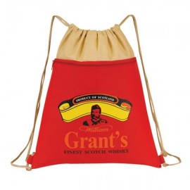 Go-Green Zipper Drawstring Duffle Bag with Logo  Go-Green Zipper Drawstring Duffle Bag with Logo