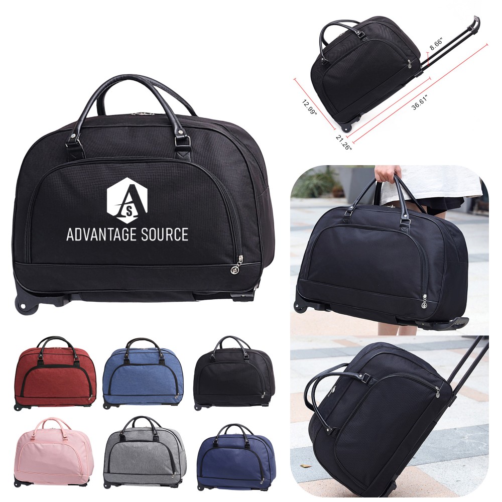 Rolling Travel Duffel Bag Oxford Fabric Lightweight Waterproof with Logo Rolling Travel Duffel Bag Oxford Fabric Lightweight Waterproof with Logo