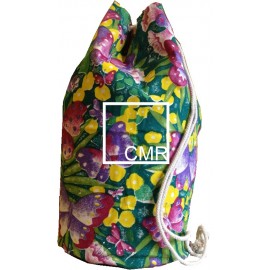Custom Imprinted Summer Drawstring Duffle Bag - (9x10) 10oz Canvas