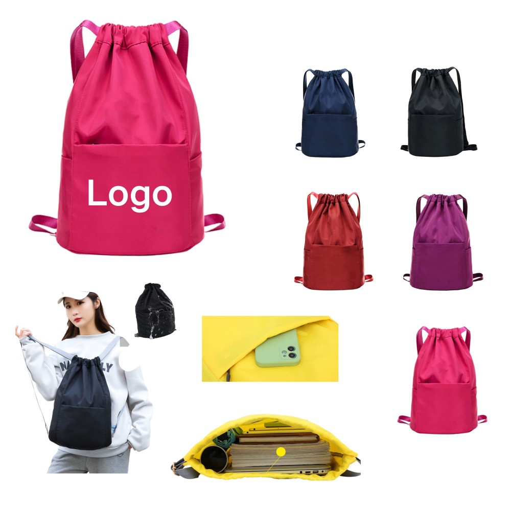 Multi-functional waterproof backpack with drawstring with Logo