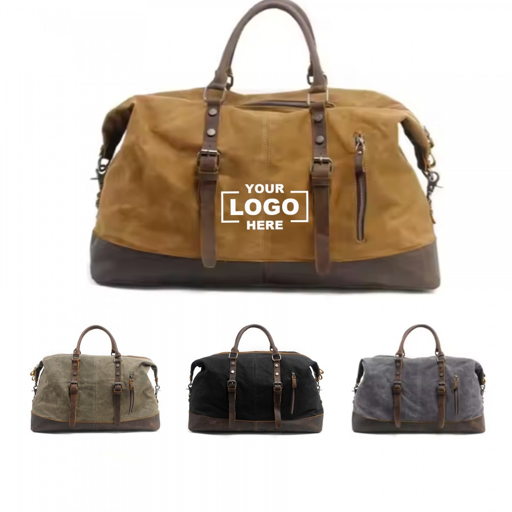 Two-Way Versatile Canvas Duffel Bag with Logo