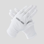 White Soft Cotton Work Gloves with Logo