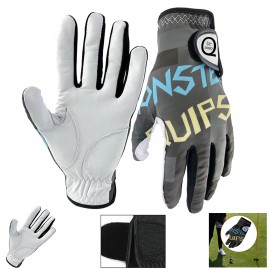 Printed Stretch Fabric Lambskin Golf Glove with Logo