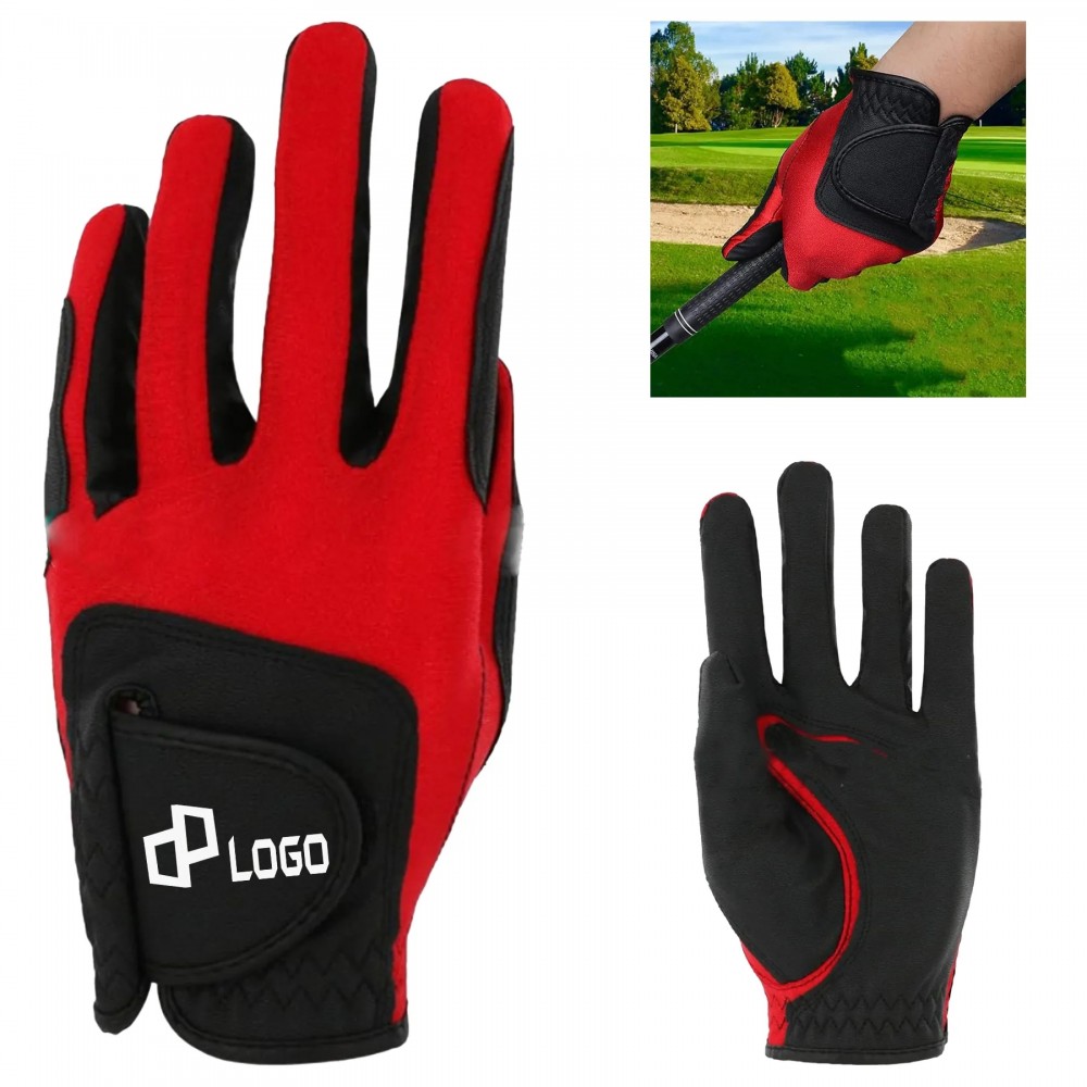 Men'S Wear-Resistant Pu Golf Gloves with Logo