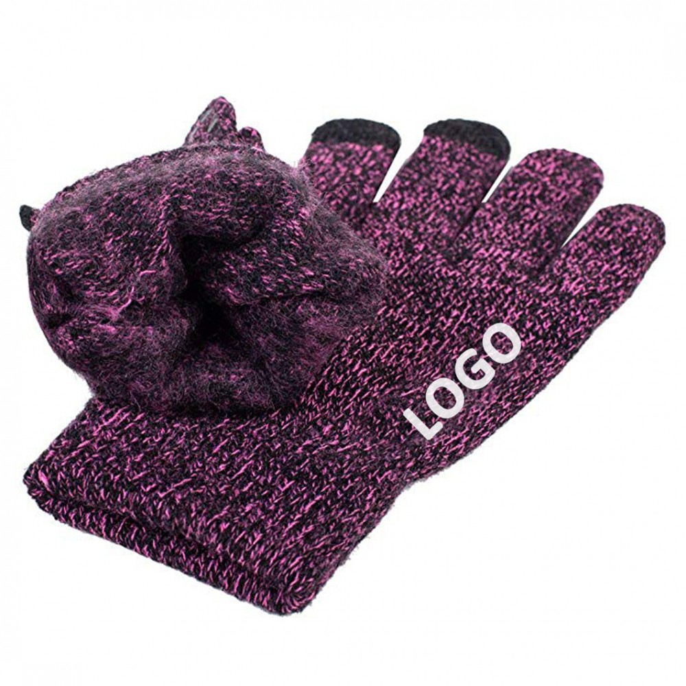 Custom Printed Acrylic Warm Knitting 3 Fingers Touch Screen Gloves Custom Printed Acrylic Warm Knitting 3 Fingers Touch Screen Gloves