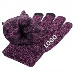 Custom Printed Acrylic Warm Knitting 3 Fingers Touch Screen Gloves