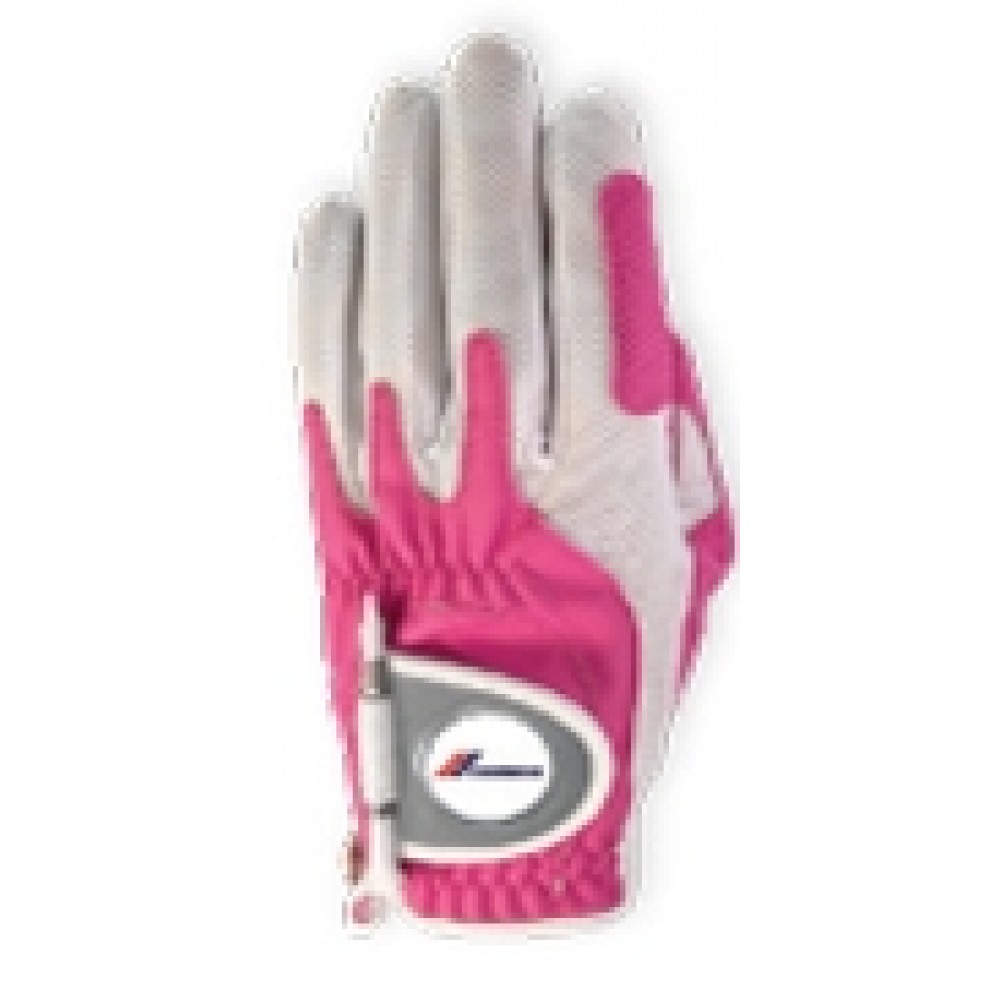 Logo Imrinted Zero Friction Ladies Performance Pink Magnet Glove - Left Hand Logo Imrinted Zero Friction Ladies Performance Pink Magnet Glove - Left Hand