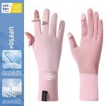 Custom Unisex Full Finger UV Protection Gloves with Touchscreen and Extended Sun Protection Wrist Guards